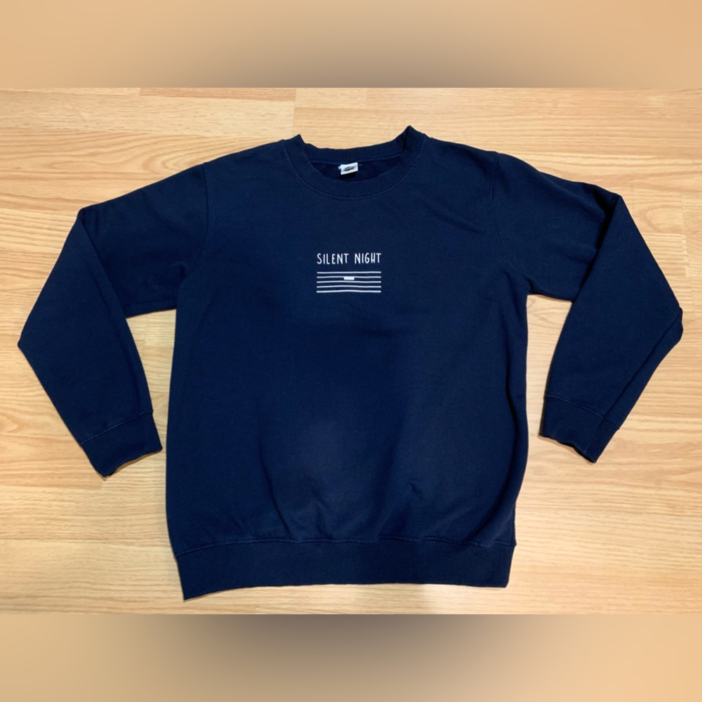 TwoSet Violin Sweatshirt Size M Silent Night Whole Measure Rest Design Dark Navy